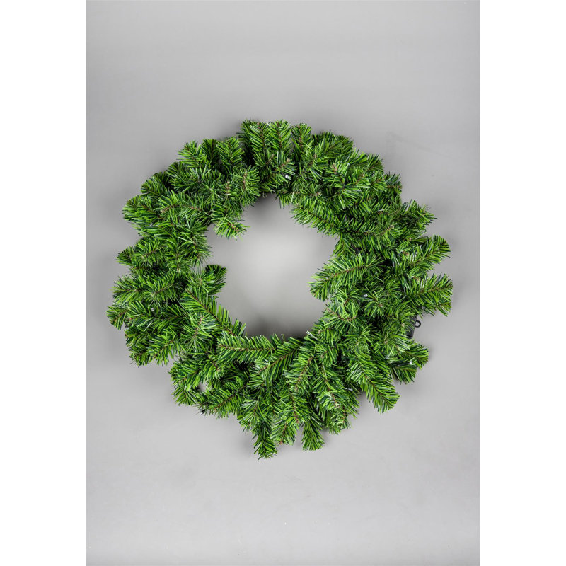 Faux Lighted PVC 21.65cm Christmas Wreath, White