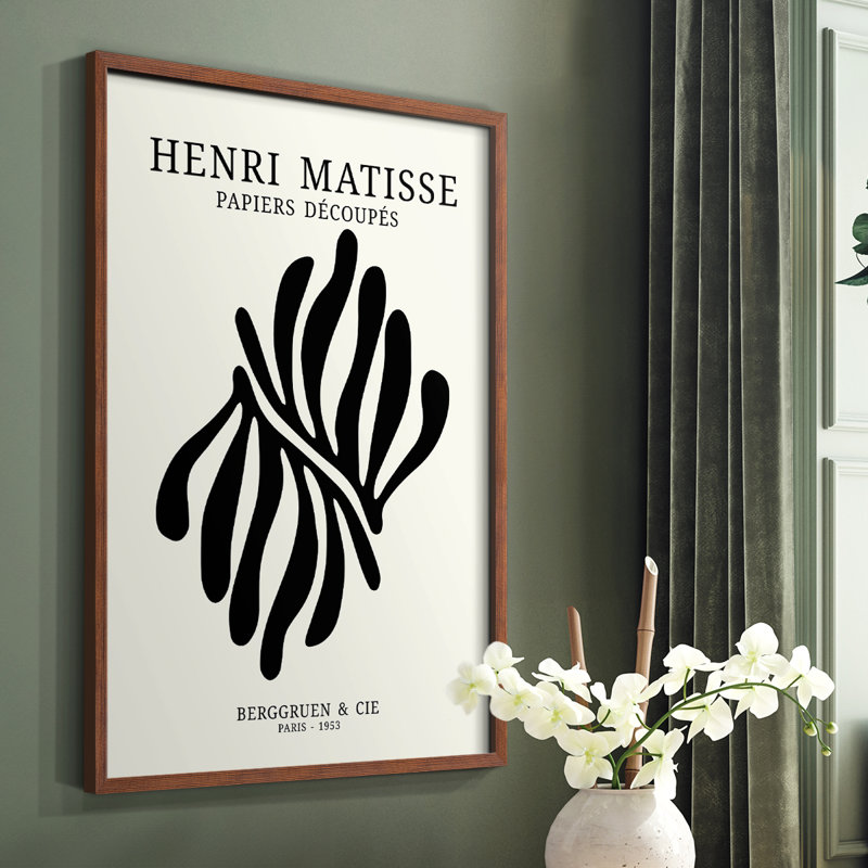 Matisse CDIX, reproduction encadrée - bois massif, H 10 po x l 8 po, Brun