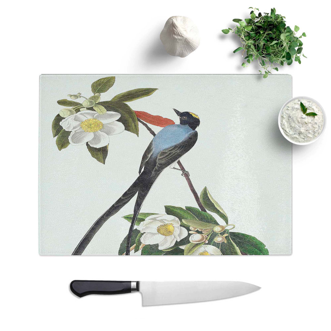 Glass Fork-Tailed Flycatcher Bird by John James Audubon Chopping Board