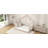 Twin Size Metal House Platform Bed, Pink-1631361632