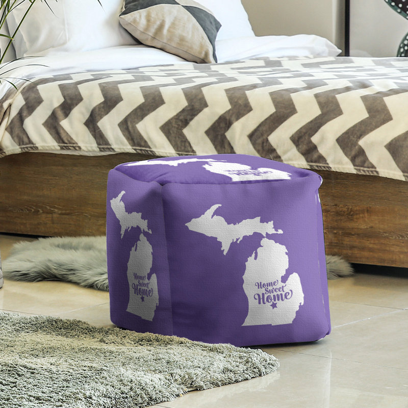 Repose-pieds à cubes lansing doux home, Mauve