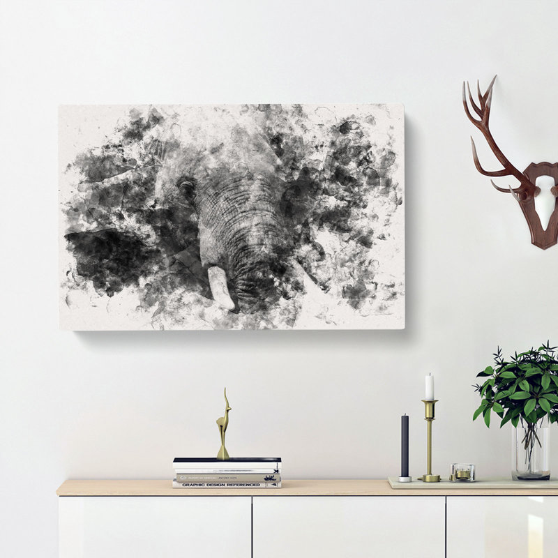 African Elephant - Wrapped Canvas, 40cm H x 60cm W x 4cm D