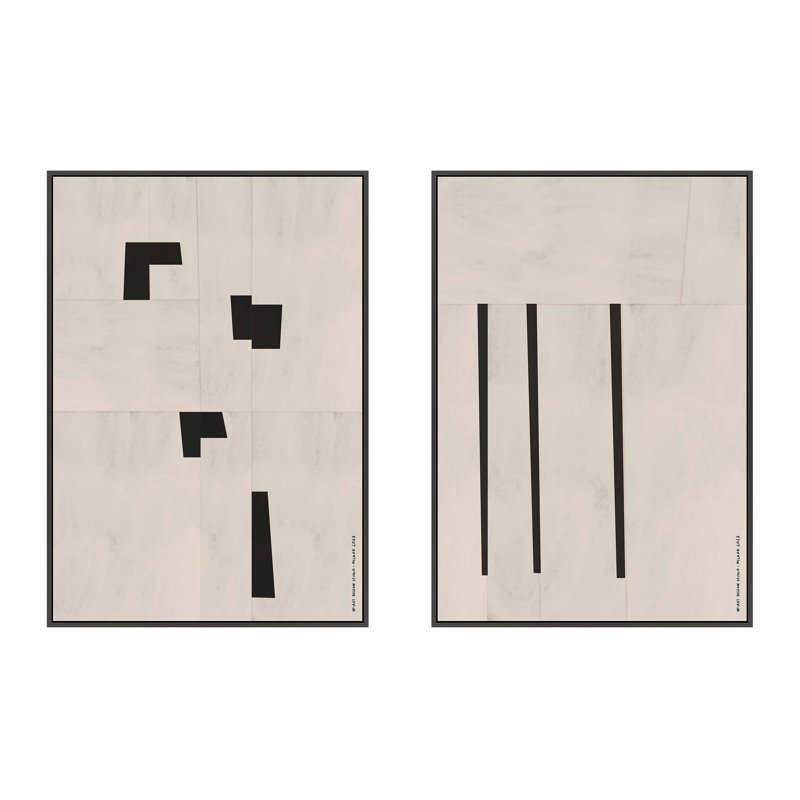 Scattered Set by Romina Gadler, 30" H x 21" W, Black Canvas Framed