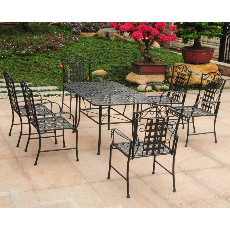 Doric Rectangular Outdoor Dining Table Yes , 63 " W 39 " D, Antique Black