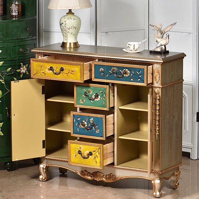 Hand-Painted Entryway Cabinet