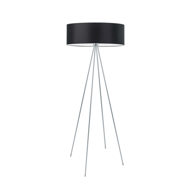 Arnesha 157cm Traditional Floor Lamp, Silver, Black