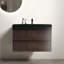 Integrated engineered quartz basin WITHOUT drain and faucet, matte black colour