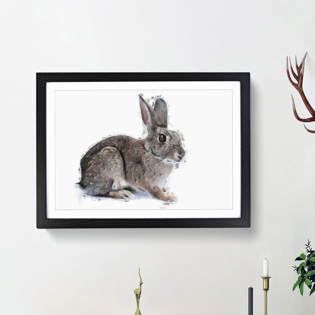 Brown Bunny Rabbit in Abstract - Picture Frame Painting Print