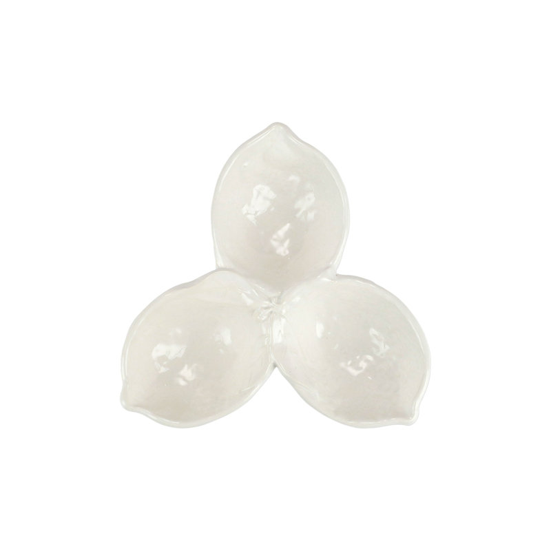 VIETRI Limoni Terra Bianca Divided Serving Dish