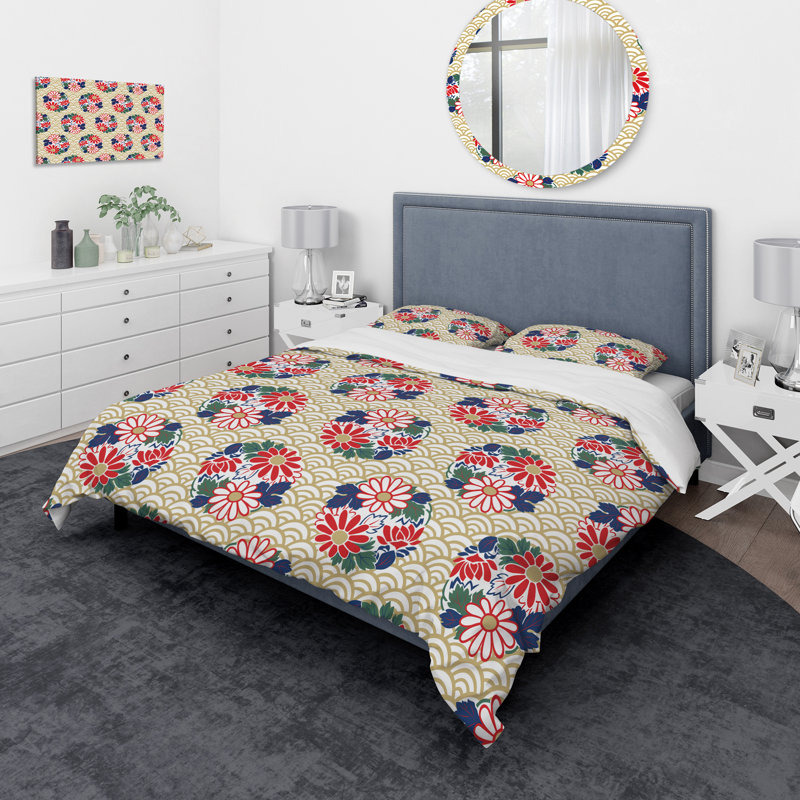 Ensemble de housse de couette oriental, Housse de couette très grand + 2 taies décoratives