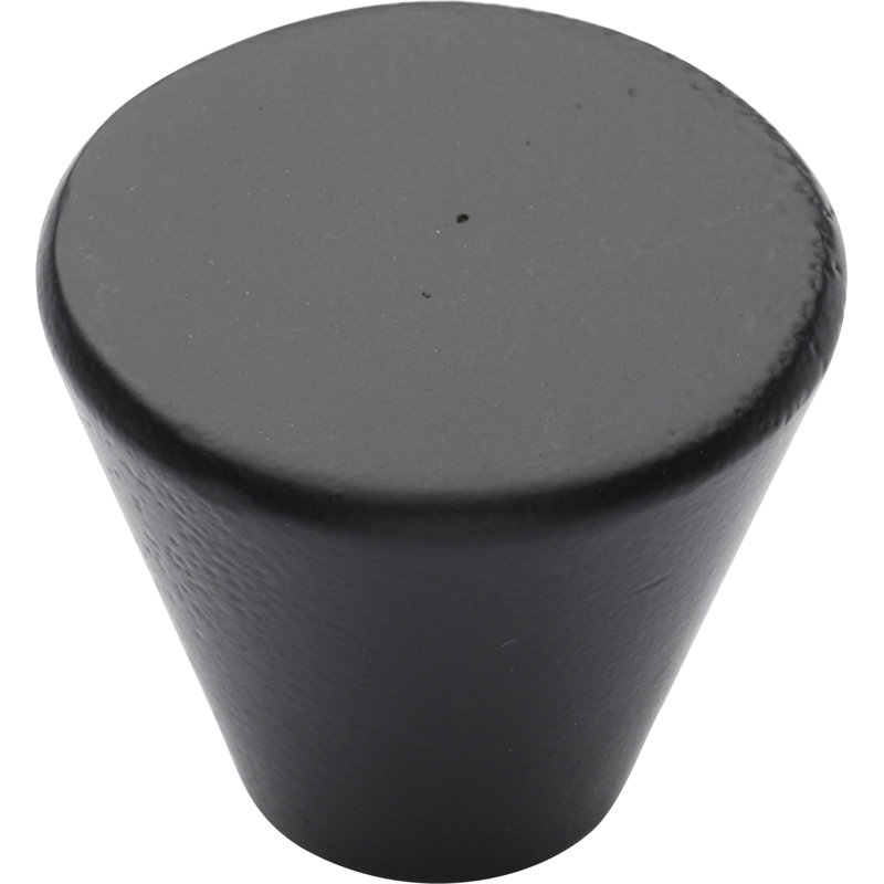 Poignée ronde et conique, Noir mat, 1.25