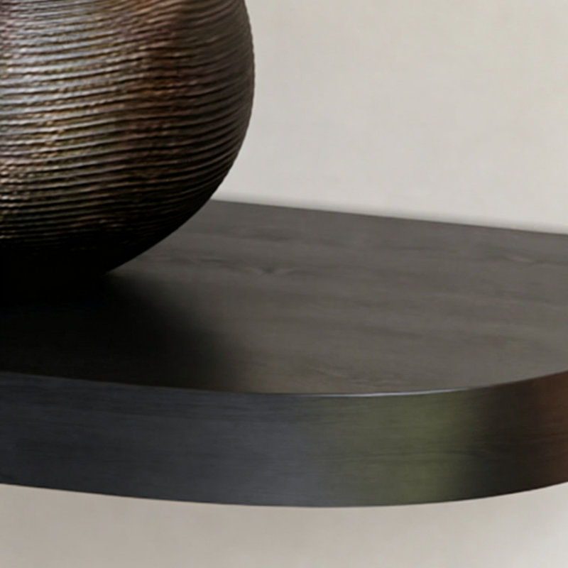 Console Mid-Century, H 29,5 po x l 78,7 po x P 13,8 po, Noir, Noir, Noir