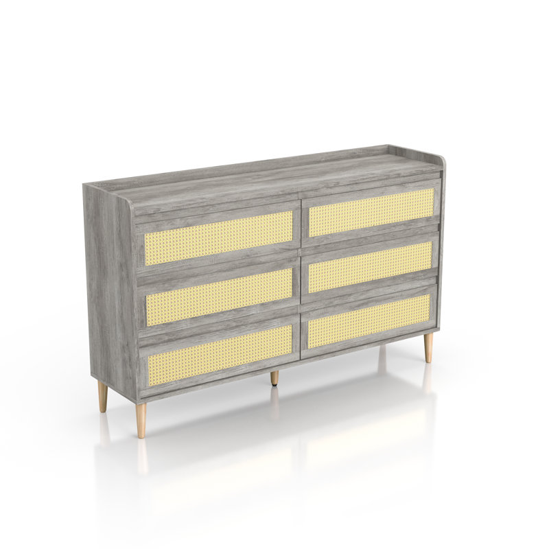 Duncanville 63'' W 6 - Drawer Dresser, Gray/Beige