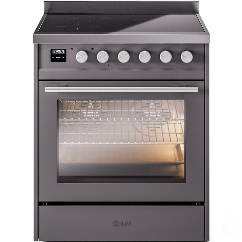 ILVE Professional Plus II 30 in Induction Range, Graphite Matte/Stainless Steel