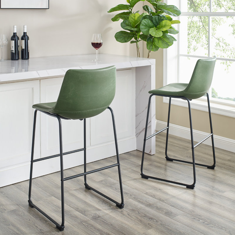 Tabouret de bar / de comptoir en similicuir Oconnor, Vert, Tabouret de bar - siège d'une hauteur de 29 po