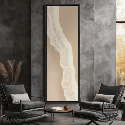 «Abstract Beach Landscape», reproduction d'art sur toile encadrée inspirée de la nature sereine pour décoration murale bord de mer
