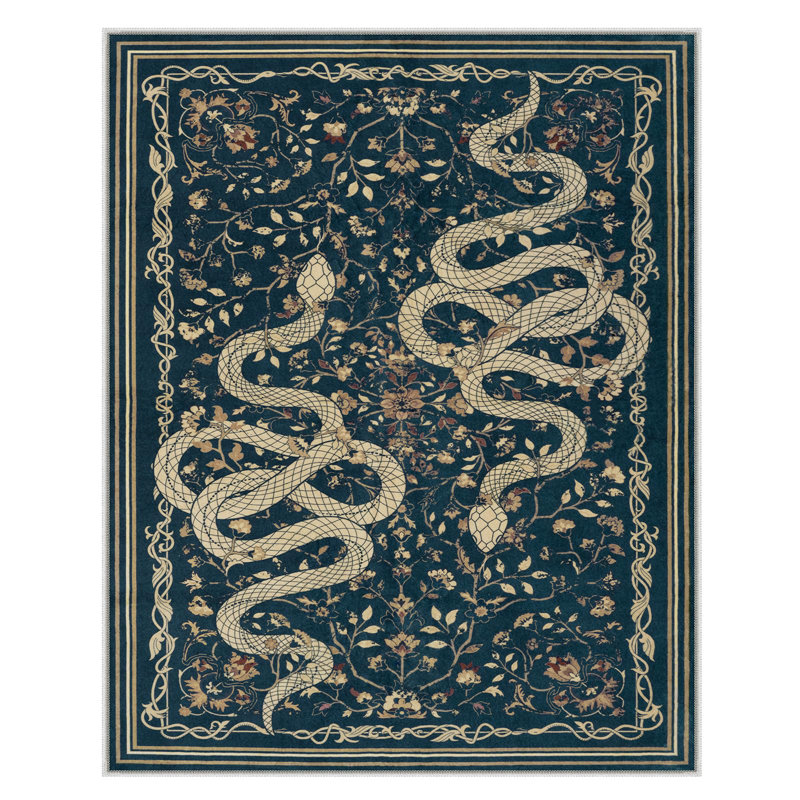 Palos Washable Area Rug Large Snake Living Room Rugs Soft Rug for Bedroom Non-Slip Indoor Carpet, Rectangle 8' x 10'