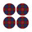 Tartan Blue Vegan Leather Round Coasters-1909991950