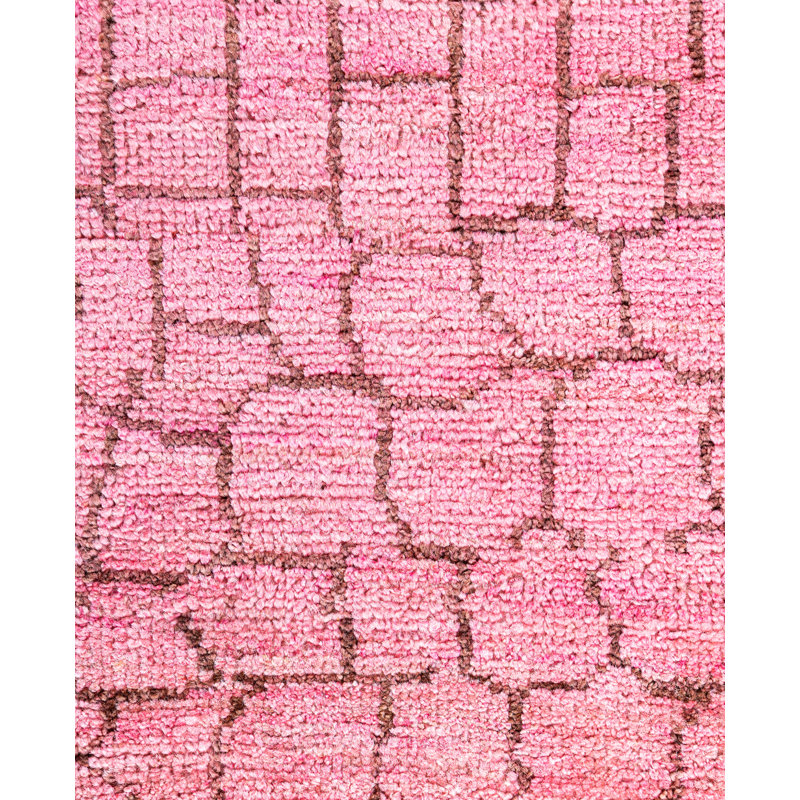 Overdyed Hand-Knotted Wool Modern-Contemporary Pink Area Rug 4' 9" x 7' 10"