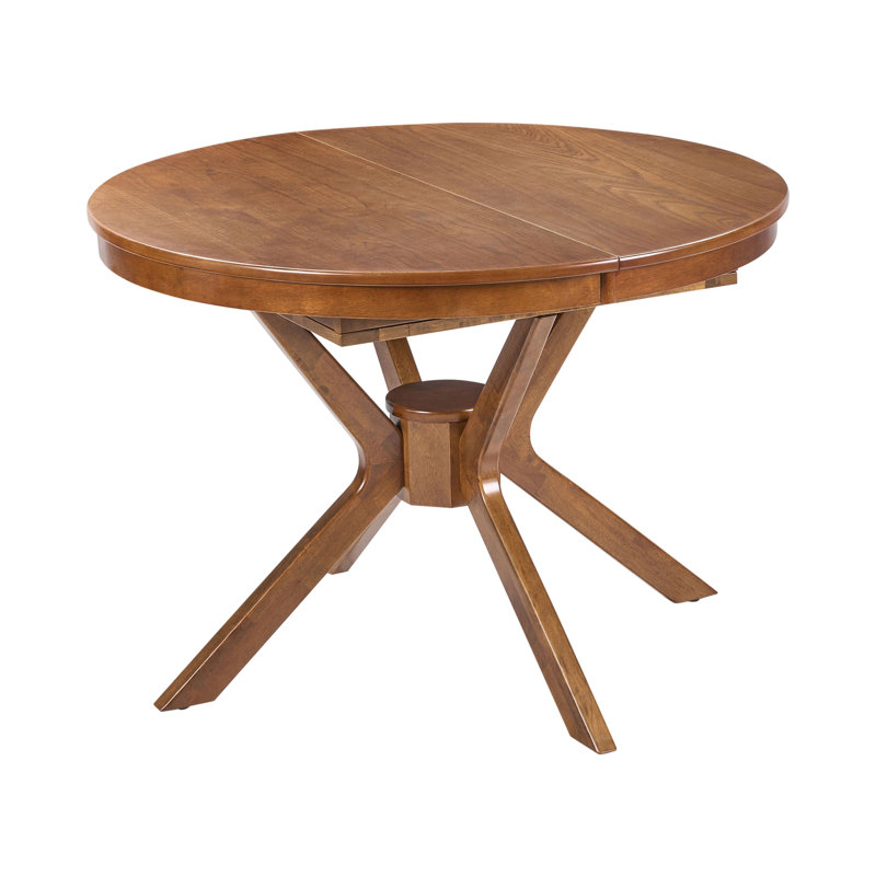 Extendable Oval Solid Wood Base Dining Table, Brown