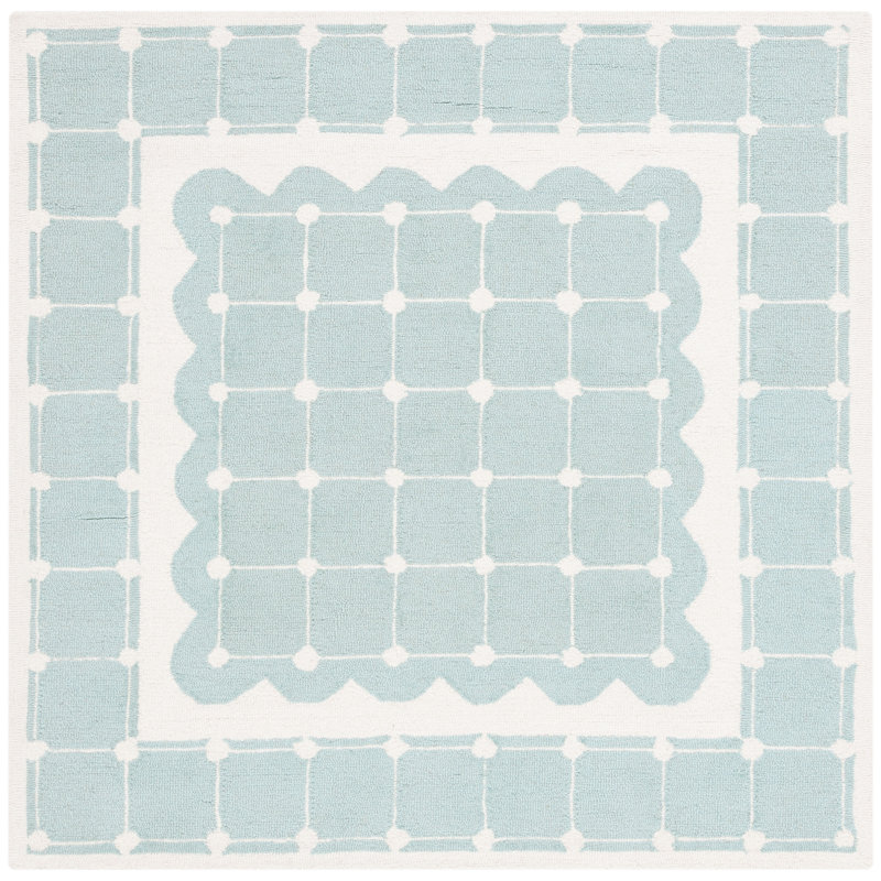 Tapis oriental en laine / coton touffeté à la main Darinesha, Carré 5 pi