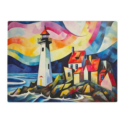 Lighthouse Abstract  Glass Chopping Board