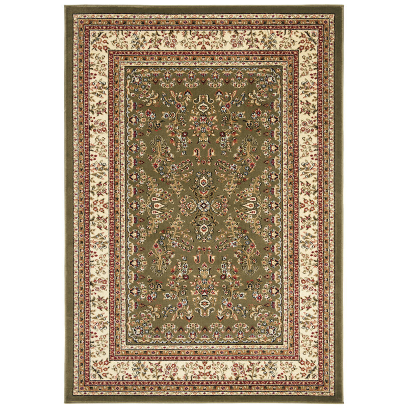 Lyndhurst Oriental Area Rug In Sage / Ivory, Rectangle 122 x 183 cm