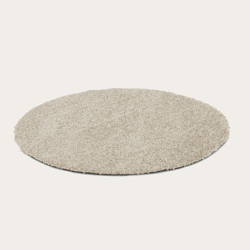 Elyam Machine Washable Tufted Beige Rug, Round 120cm