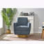 Fauteuil demi-tonneau pivotant en coton et lin 360-549238108