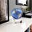4" Cobalt Blue & Silver Globe On Crystal Base