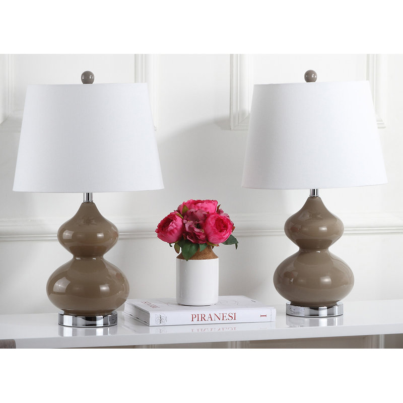 Pluto Glass Table Lamp, Taupe