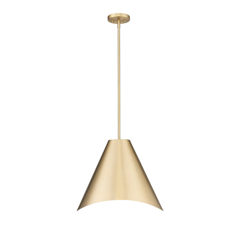 Luminaire suspendu 1 lumière Barrera, Doré, Or; blanc