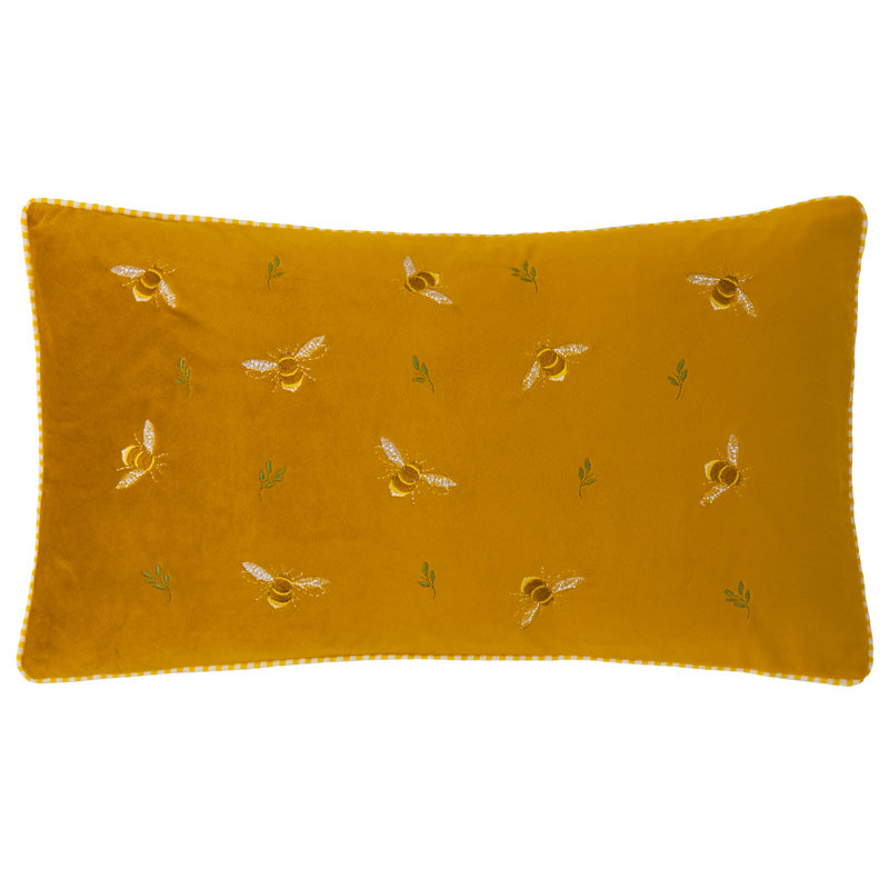 Asraa Yellow Rectangular Cushion Cover
