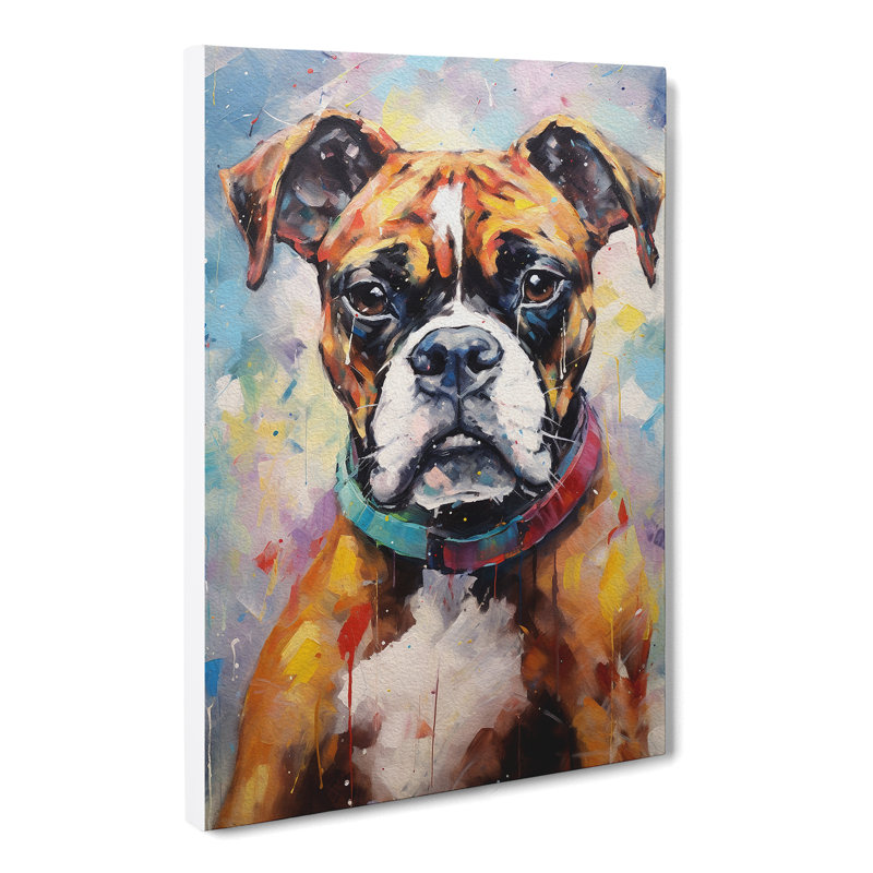 Boxer Dog Action No.2 - Wrapped Canvas, 50cm H x 35cm W x 3cm D