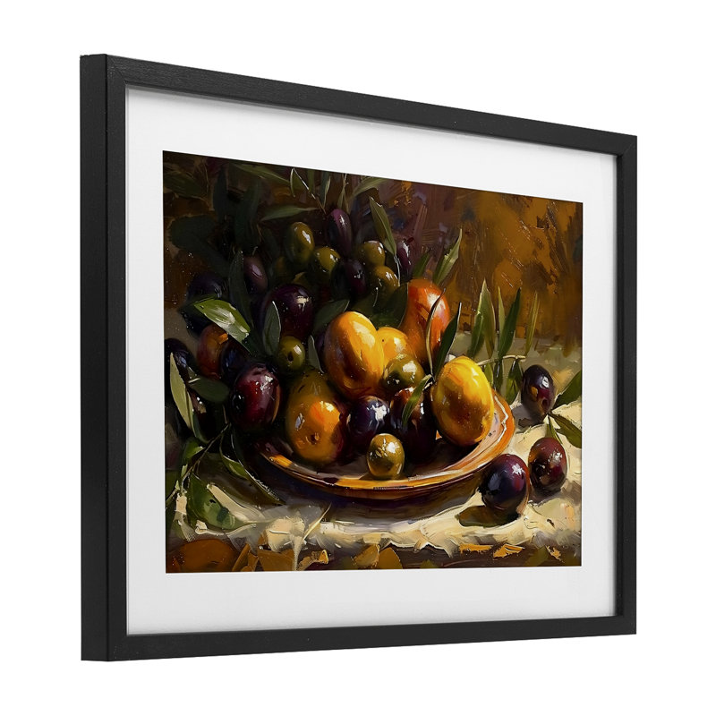 «Array of Olives & Citrus», reproduction encadrée sous verre, design by Creative Studio, 14 x 20