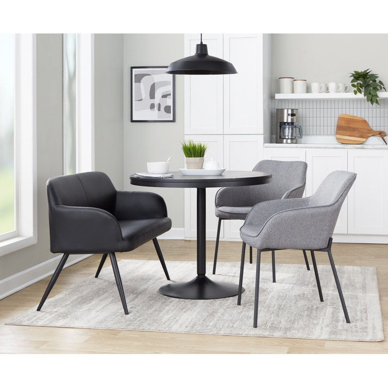 Banc en similicuir Ankney, Noir, Noir
