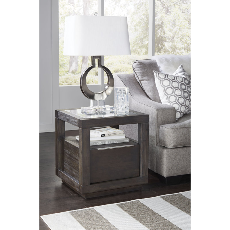 Glass Top End Table