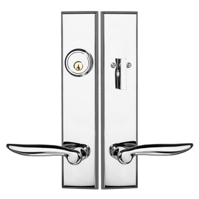 Rockwell Verano Solid Brass Entry Door Handleset With Dahli Lever In Polished Chrome Finish