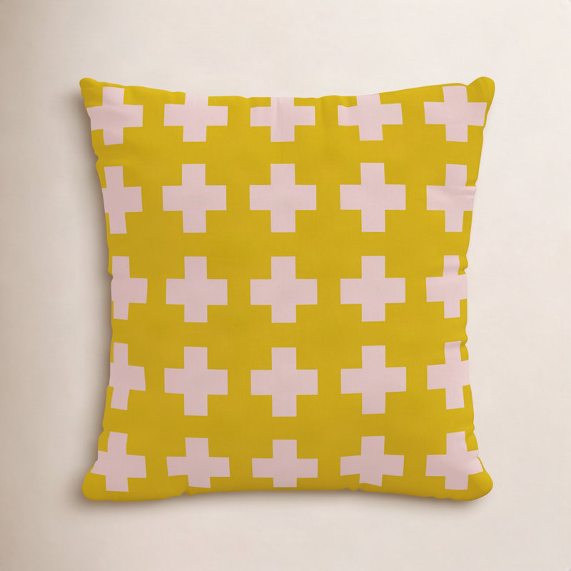 Coussin intérieur / extérieur Dema, 20 po x 20 po, Jaune