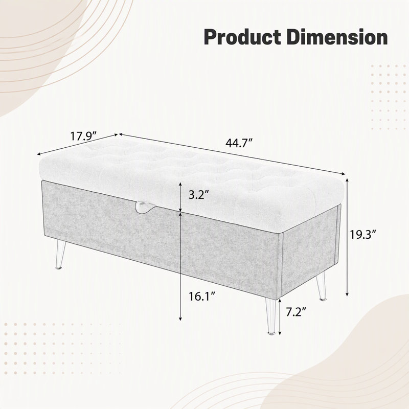 Banc de rangement avec repose-pieds Modern Modern, Beige, Beige