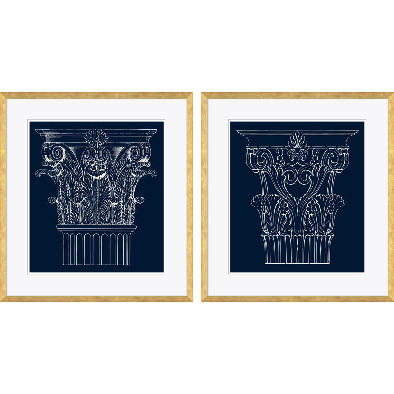Blue Cornthian I & Blue Cornthian II Print by David Phoenix