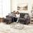 Reversible 2-piece Sectional Sofa With Chaise & Velvet Upholstery-688264470
