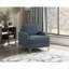 Fauteuil d'appoint moderne en chenille gris avec pieds en métal doré brossé, capacité de poids de 300 lb-1265827683