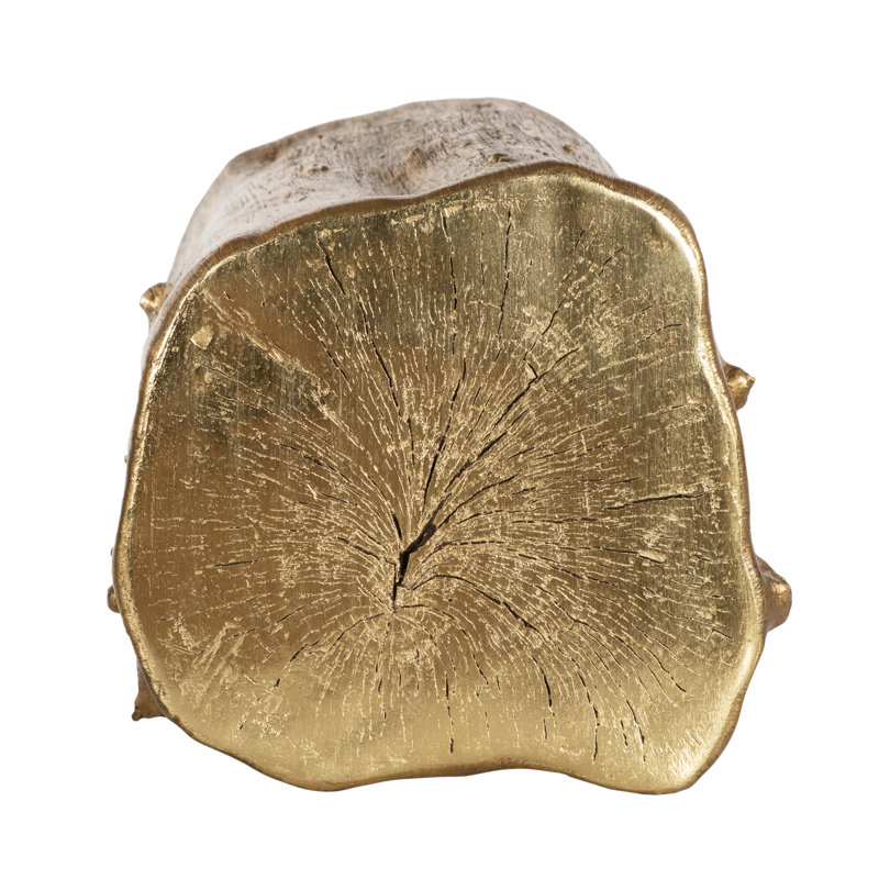 Cast Naturals Resin Accent Stool, Gold