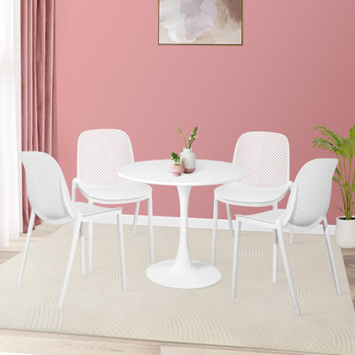 Chaise de salle à manger de patio moderne intérieur / extérieur - polypropylène durable, conception résistante aux intempéries