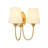 2-Light W-Shaped Conical Frosted Glass Wall Sconce