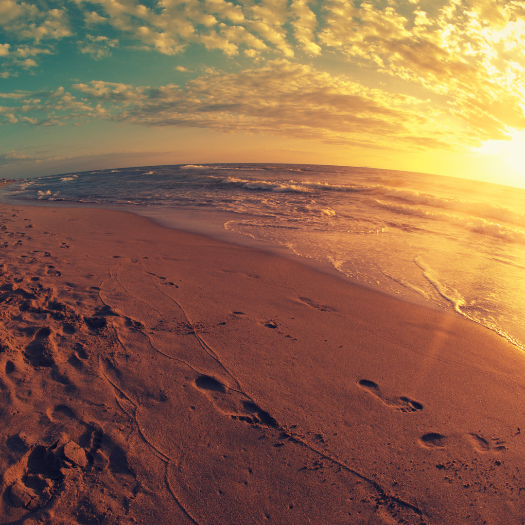 Sonnenuntergang Meer mit Himmel - Leinwandbild