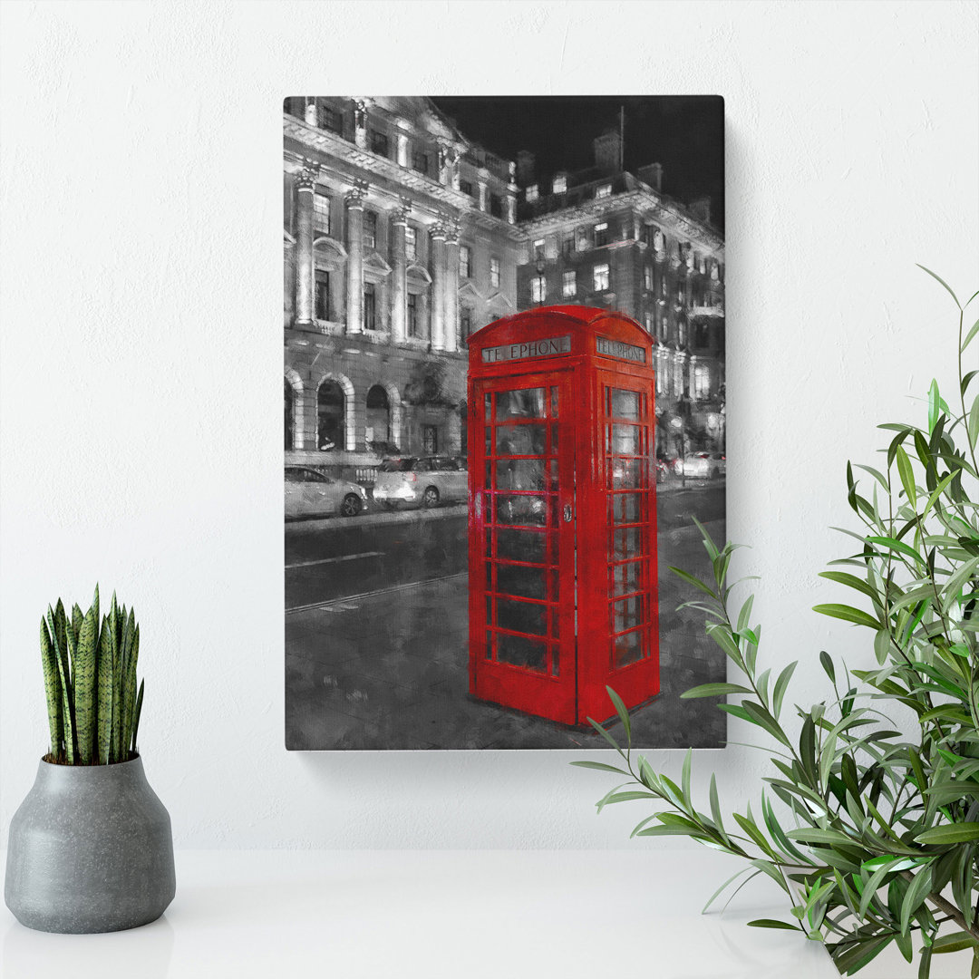 Red Telephone Box - Wrapped Canvas
