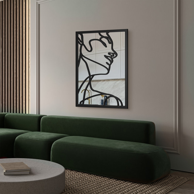 Alfie-Joseph Engineered Wood Flat Wall Mirror, 95cm H x 69cm W