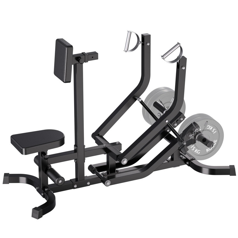 Machine à rangée assise à chargement par plaque avec soutien de la poitrine rembourré Poignées rotatives indépendantes Appareil de musculation pour le haut du dos
